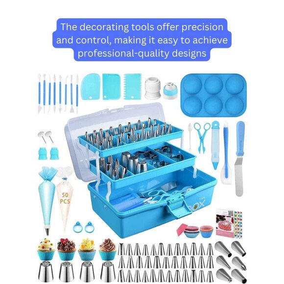 Cake Stand with Non-Slipping Silicone Bottom & Cake Decorating Tool Combo Pack - Picture 9 of 9